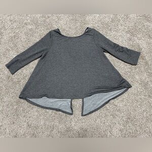 Women's Gray split back top